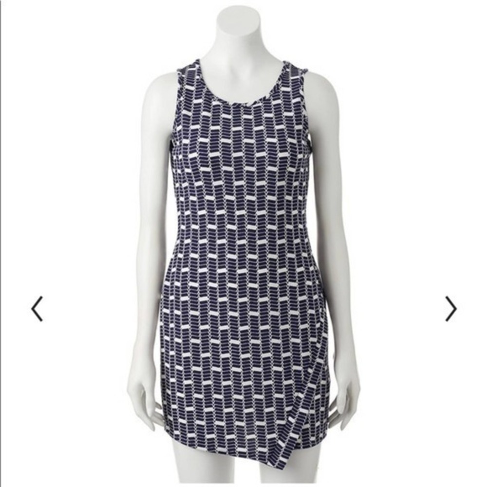 Geometrical Bodycon Asymmetrical Mini Dress‎ NWT